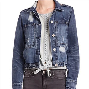 McGuire Distressed Jean Jacket Medium Wash Denim Size S
